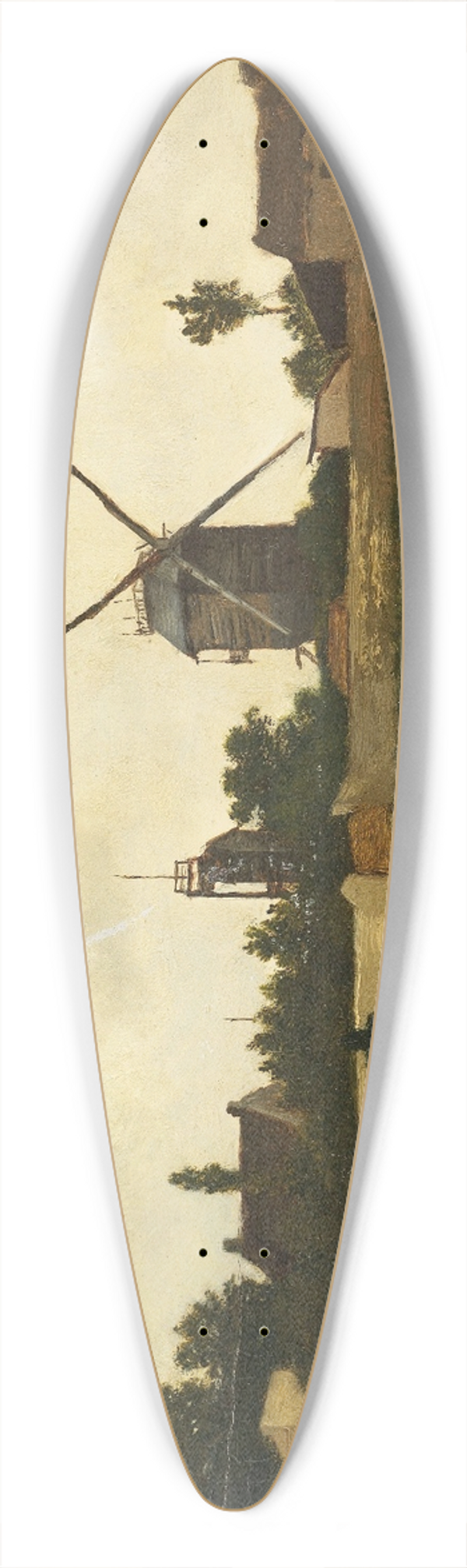 Leon Richet - Les Moulins de Montmartre 39.3 inch art pintail longboard deck