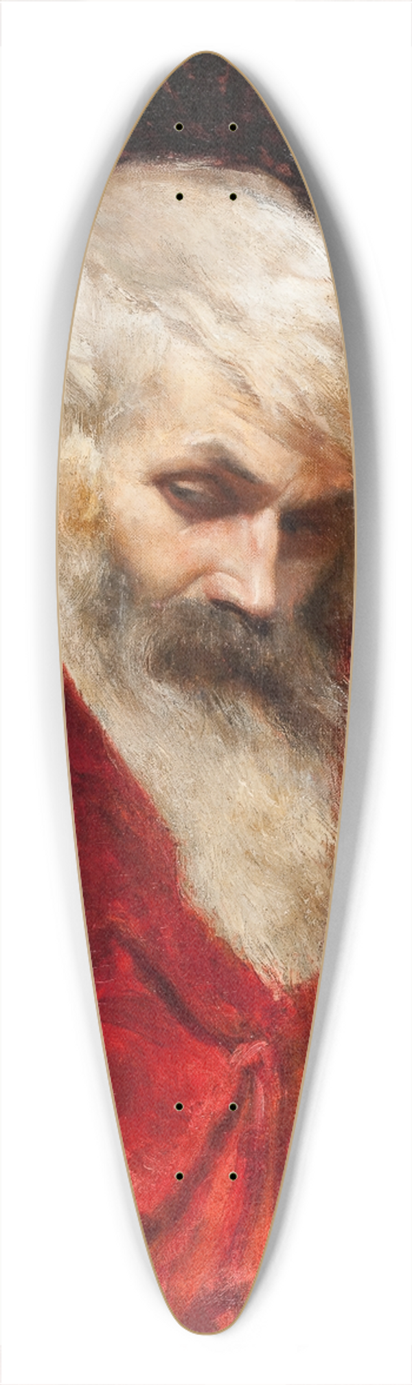 Leon Wyczkowski - Bust of a Bearded Old Man 39.3 inch art pintail longboard deck
