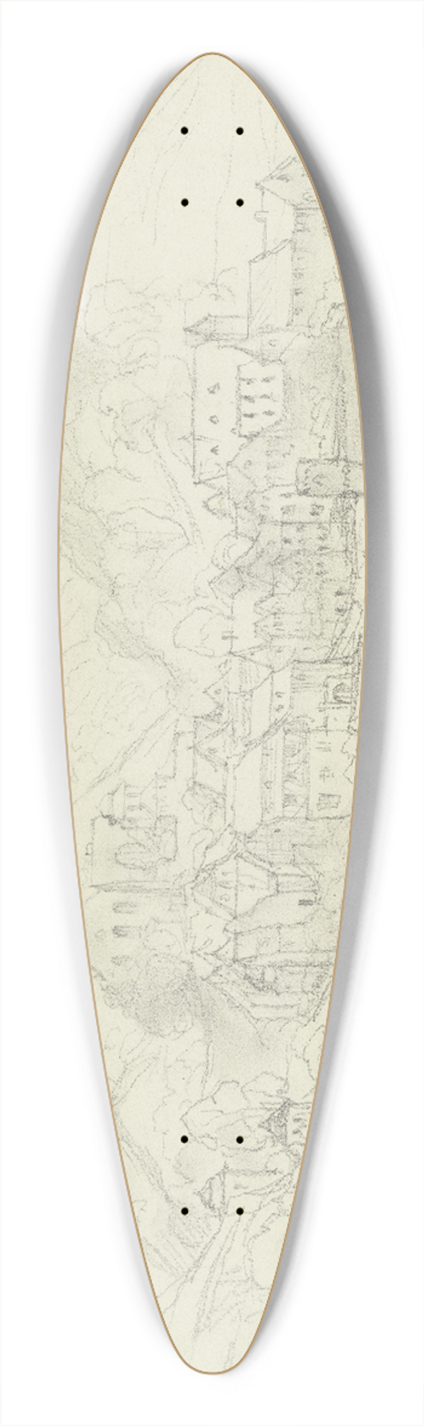 Leopold Bode - Beilstein at the Mosel 39.3 inch art pintail longboard deck