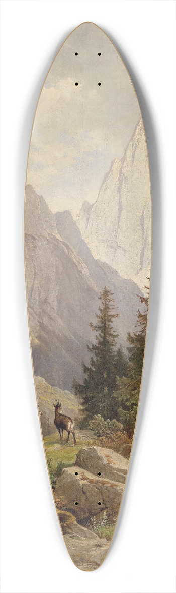 Leopold Munsch - Gmsen im Hochgebirge 39.3 inch art pintail longboard deck