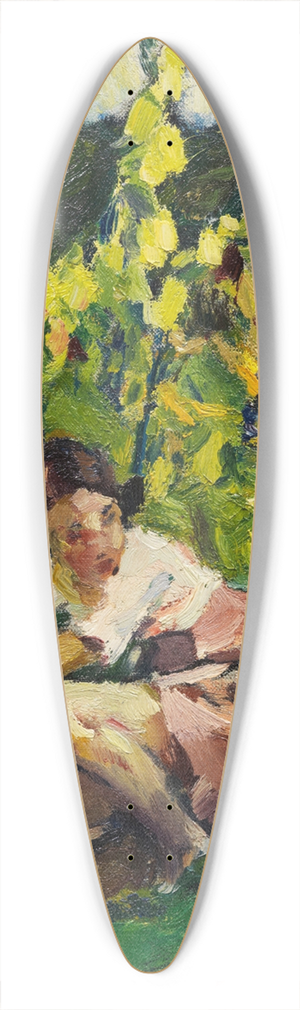 Leo Putz - Toni im Blumenbeet 39.3 inch art pintail longboard deck
