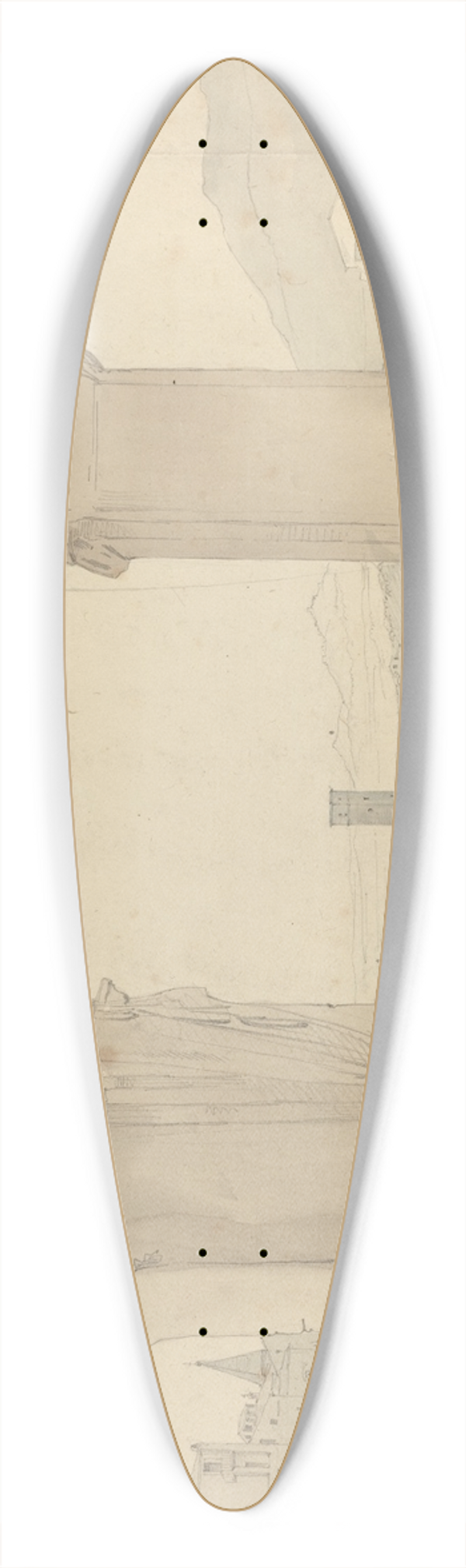 Leo Von Klenze - Panorama of Tivoli from a Loggia 39.3 inch art pintail longboard deck