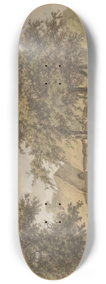 Adrianus de Visser - Landscape with a Farmhouse 8.25 inch art skate deck