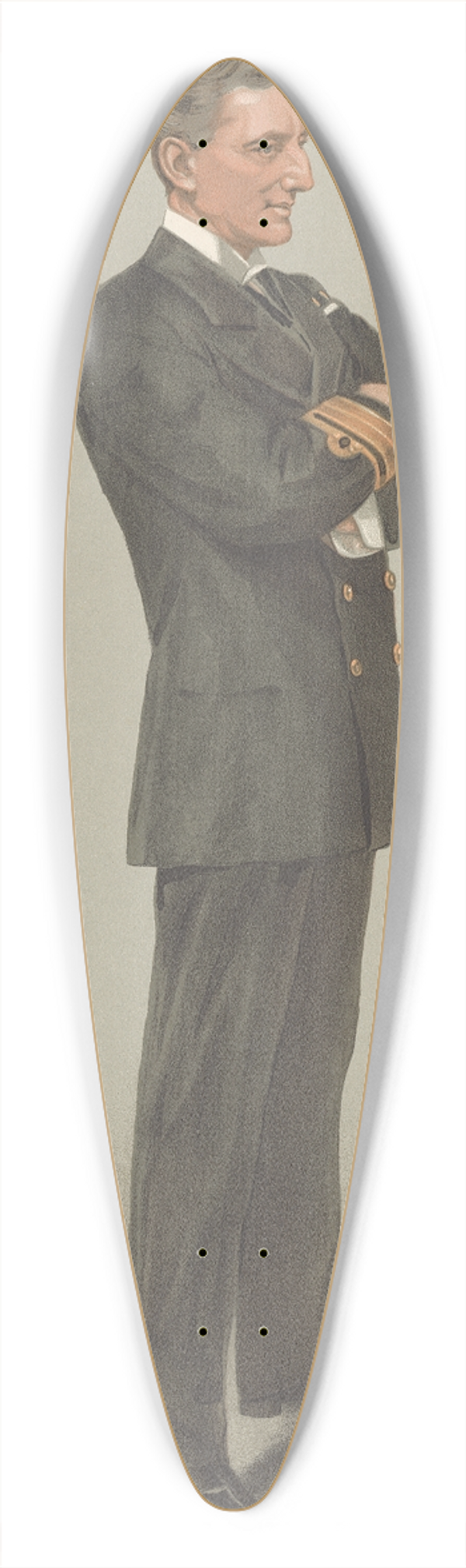 Leslie Matthew Ward - Military and Navy; Navy Control, Rear-Admiral William Henry May, March 26, 1903 39.3 inch art pintail longboard deck