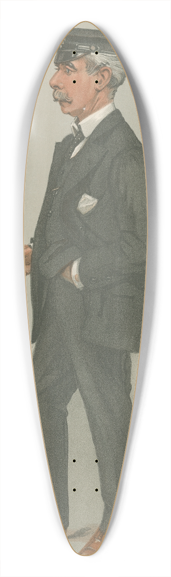 Leslie Matthew Ward - Yachting Devotees; Knight of Kerry, Sir Maurice FitzGerald, August 8, 1901 39.3 inch art pintail longboard deck