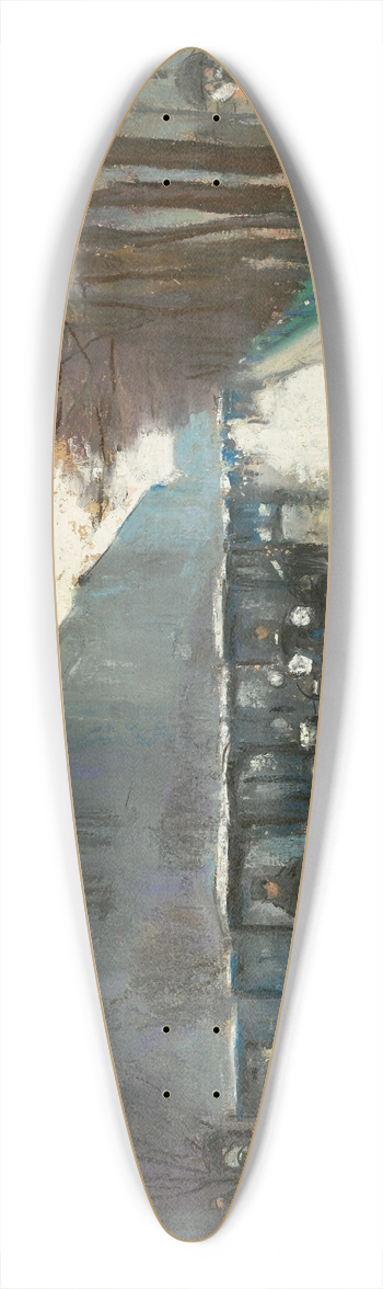 Lesser Ury - Unter den Linden mit Droschken im Regen 39.3 inch art pintail longboard deck
