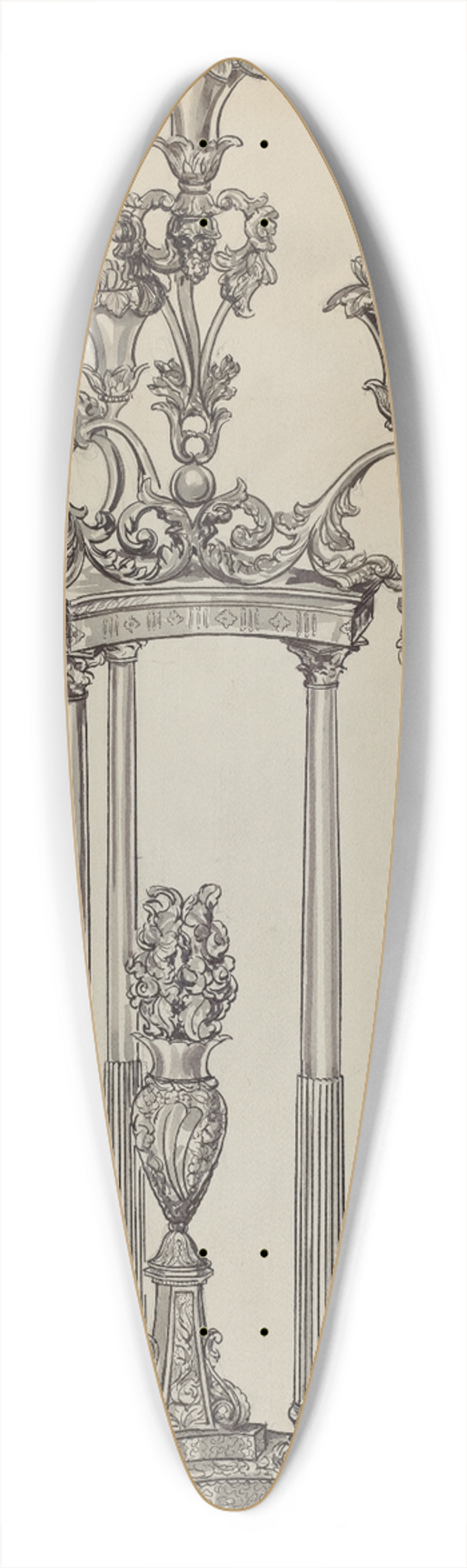 Lillian Causey - Candlestick 39.3 inch art pintail longboard deck