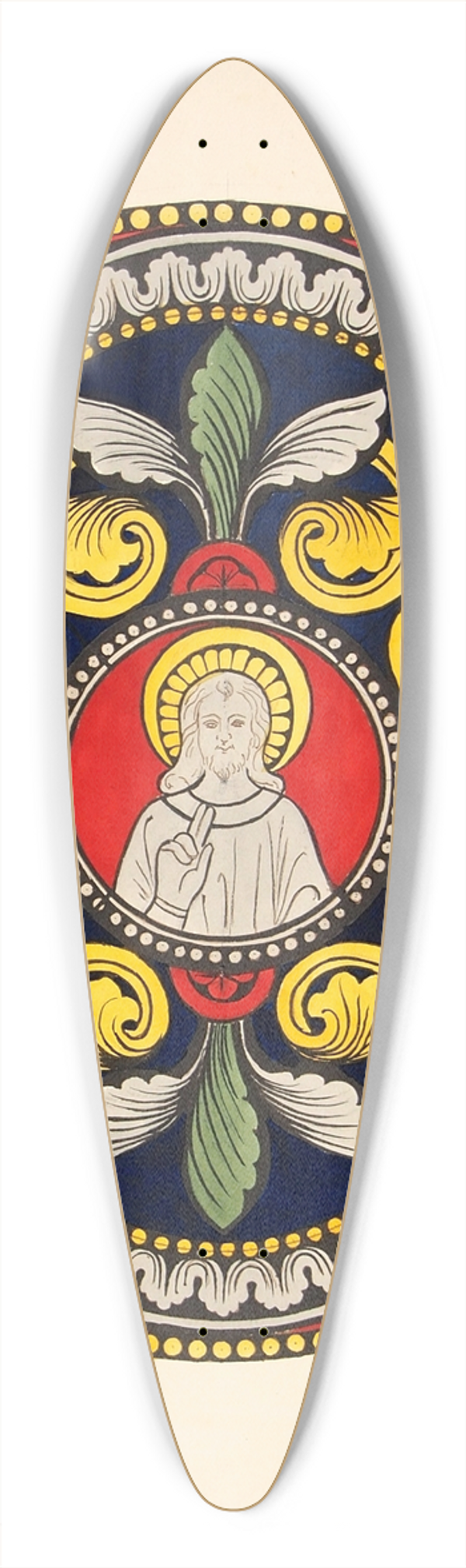Lilly Walther - Klaasimaali kavand Kristusega 39.3 inch art pintail longboard deck