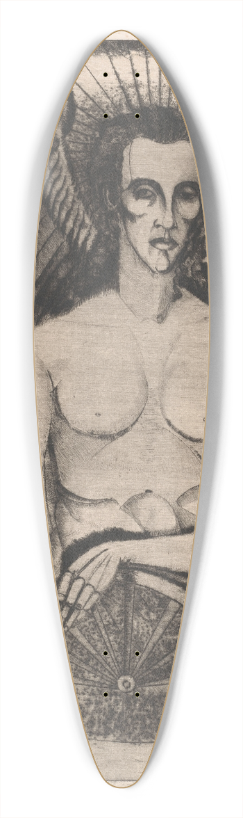 Lodewijk Schelfhout - Engel met wiel 39.3 inch art pintail longboard deck