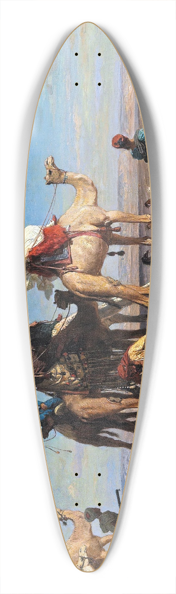 Lon-Adolphe-Auguste Belly - Gazelle Hunt In Egypt 39.3 inch art pintail longboard deck