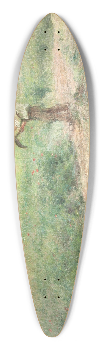 Lon Augustin Lhermitte - Haymaking 39.3 inch art pintail longboard deck