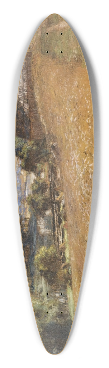 Lon Augustin Lhermitte - La Fenaison 39.3 inch art pintail longboard deck