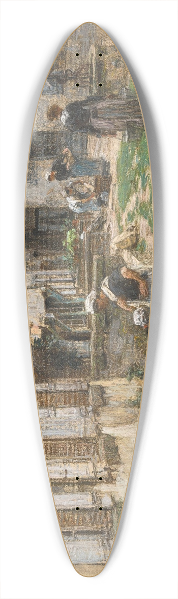 Lon Augustin Lhermitte - Les lavandires villenauxe 39.3 inch art pintail longboard deck