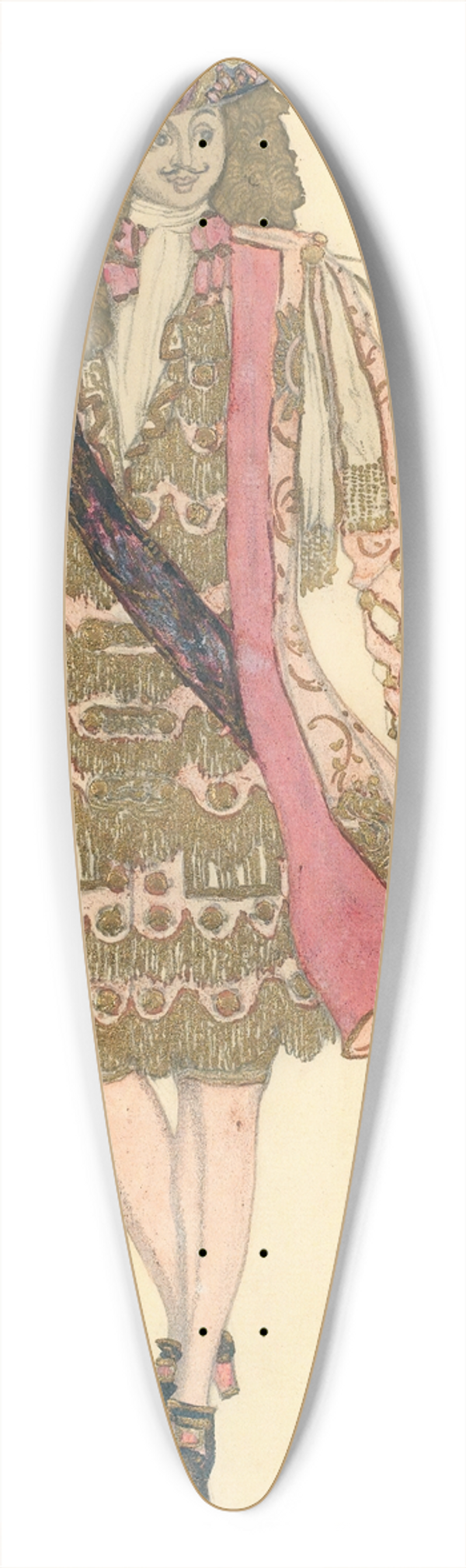 Lon Bakst - Costume Design For Act Ii Of Le Prince Anglais 39.3 inch art pintail longboard deck