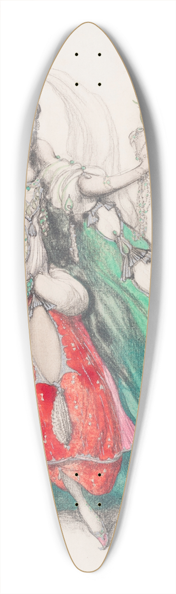 Lon Bakst - Costume design for Jane Marnac 39.3 inch art pintail longboard deck