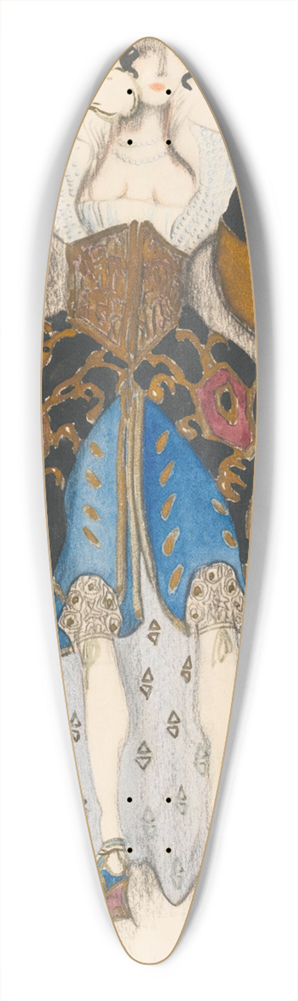 Lon Bakst - Costume Design For Potiphars WifeIn The Legend Of Joseph 39.3 inch art pintail longboard deck
