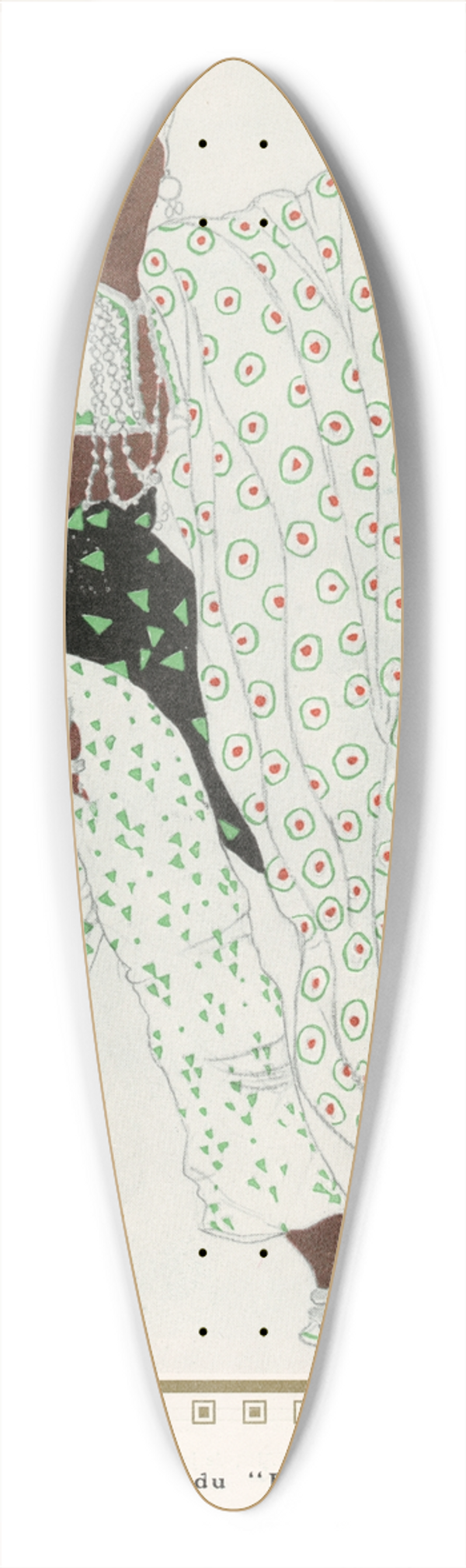 Lon Bakst - Le Plerin du Dieu bleu 39.3 inch art pintail longboard deck