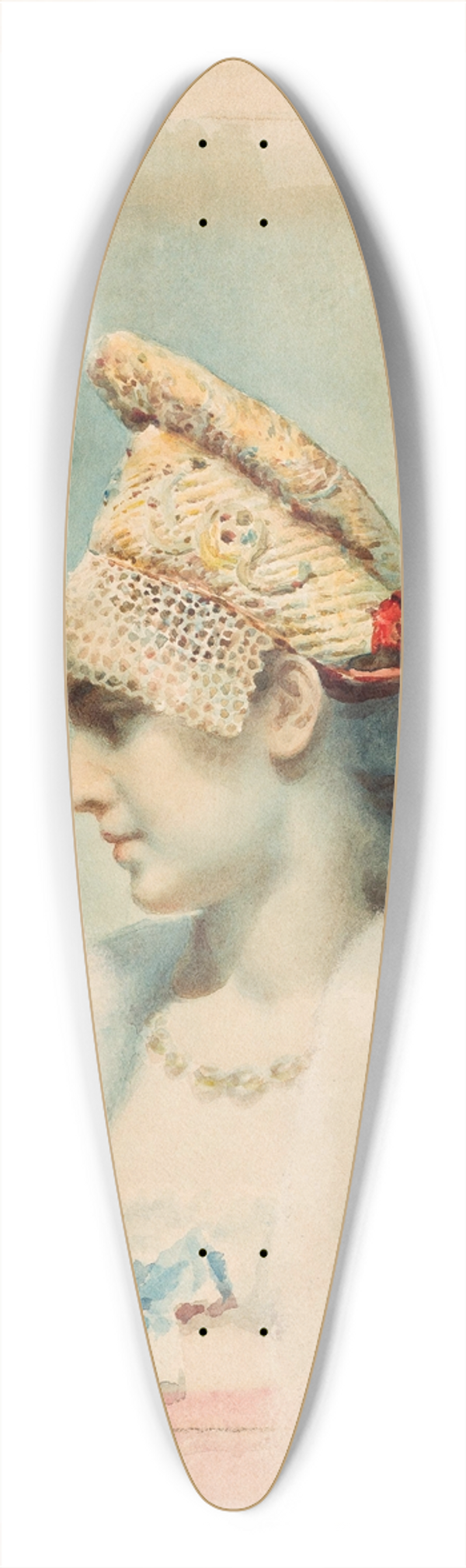 Lon Bakst - Portrait of a Girl Wearing a Kokoshnik in Profile 39.3 inch art pintail longboard deck