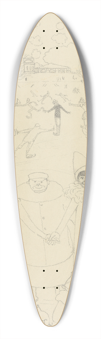 Lon Spilliaert - Carnaval 39.3 inch art pintail longboard deck