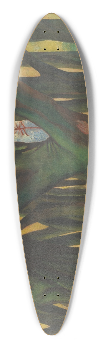 Lon Spilliaert - Groene bomen 39.3 inch art pintail longboard deck
