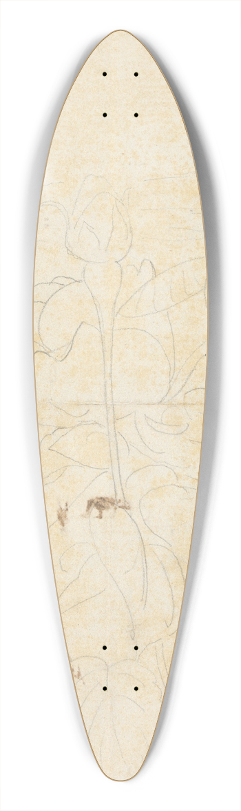 Lon Spilliaert - Schetsen van rozen 39.3 inch art pintail longboard deck