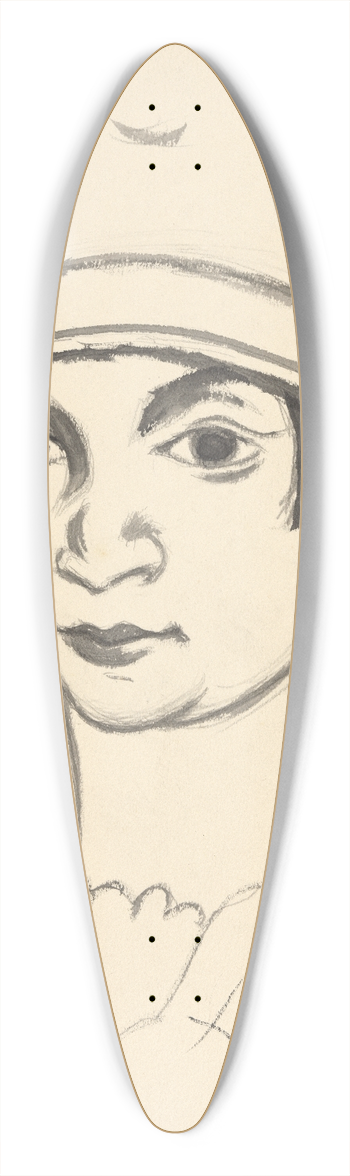 Lon Spilliaert - Vrouw met baret 39.3 inch art pintail longboard deck