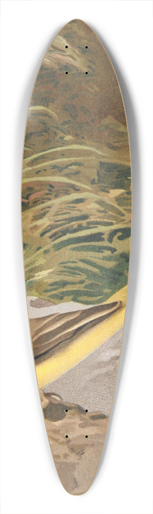 Lo-Paul Robert - Lavandire Jaune 39.3 inch art pintail longboard deck