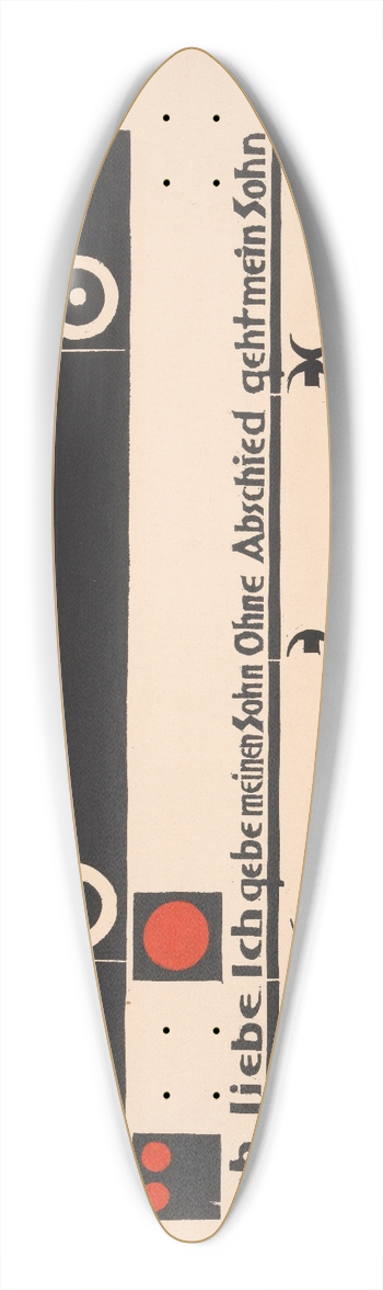 Lothar Schreyer - Untitled, Leaf XXIII 39.3 inch art pintail longboard deck
