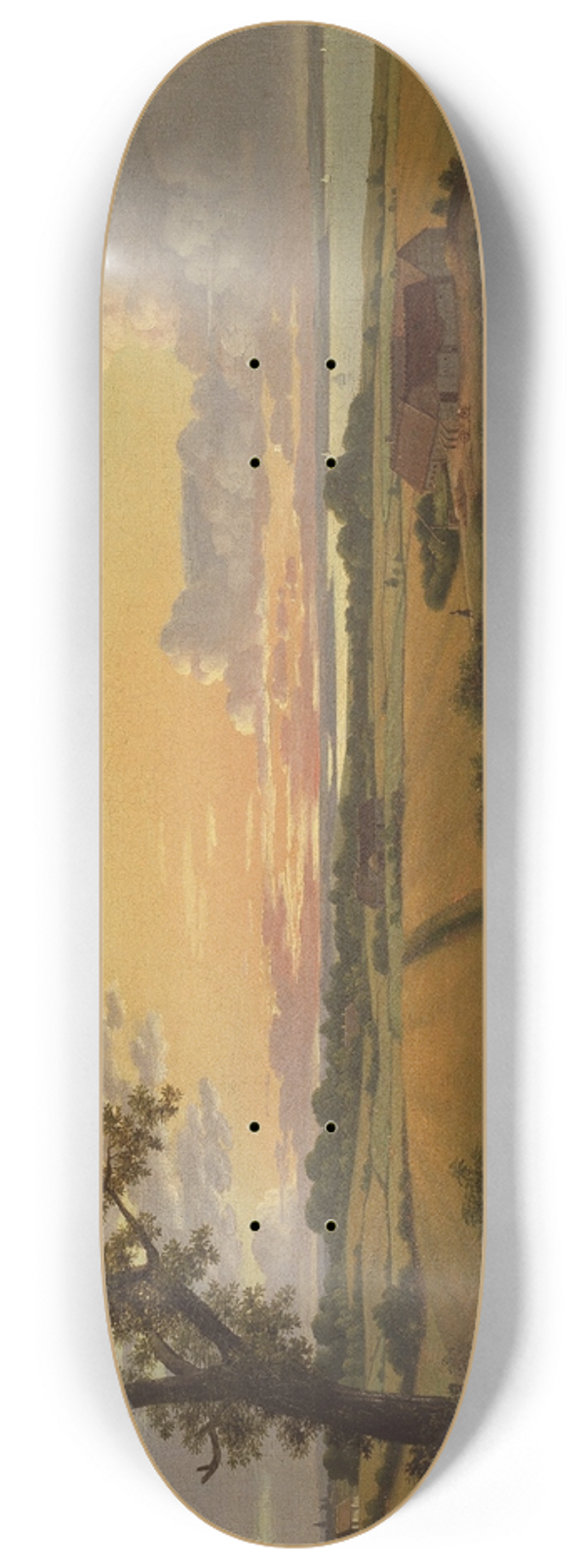 Christoffer Wilhelm Eckersberg - Landscape with a Stile. The Isle of Mn 8.25 inch art skate deck