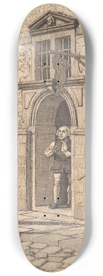 Christoffer Wilhelm Eckersberg - Parti omkring en portal af brsen Illustration til Linearperspectiven , Tavle VI 8.25 inch art skate deck