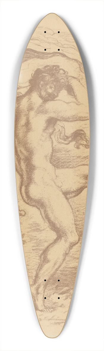 Louis Anquetin - Dancing Nude 39.3 inch art pintail longboard deck