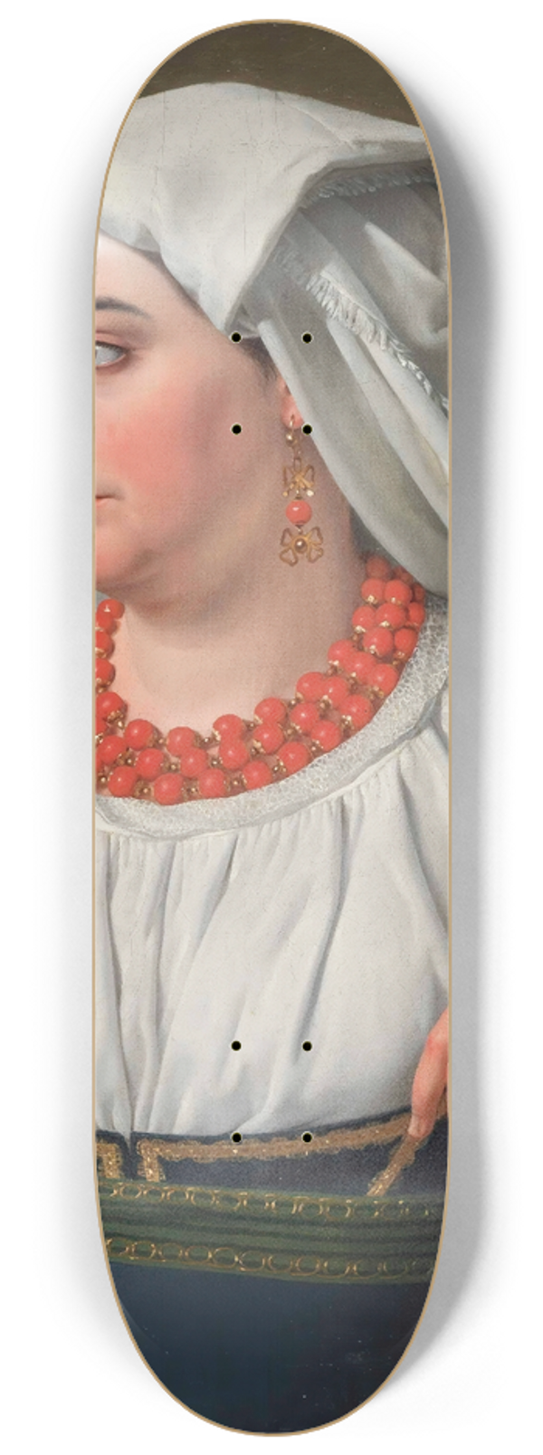 Christoffer Wilhelm Eckersberg - Una Ciociara, Portrait of a Roman Country Girl 8.25 inch art skate deck