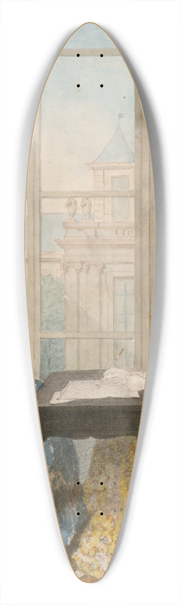 Louis Carrogis Carmontelle - La marquise du Moutier et sa fille 39.3 inch art pintail longboard deck