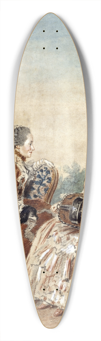 Louis Carrogis Carmontelle - Mme de Julienne et Mme de Serr 39.3 inch art pintail longboard deck