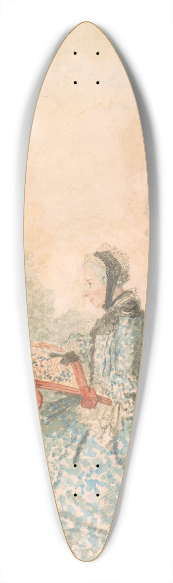 Louis Carrogis Carmontelle - Portrait of a Woman at an Embroidery Frame 39.3 inch art pintail longboard deck