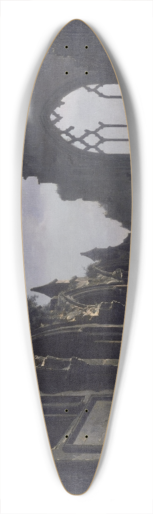 Louis Daguerre - The Ruins of Holyrood Chapel 39.3 inch art pintail longboard deck