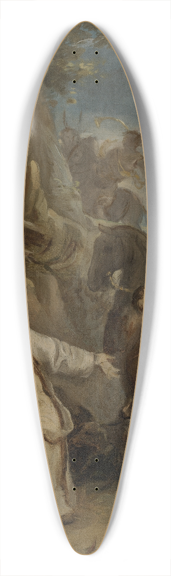 Louis Galloche - Saint Martin Kneeling in Front of an Eremitic Monk 39.3 inch art pintail longboard deck