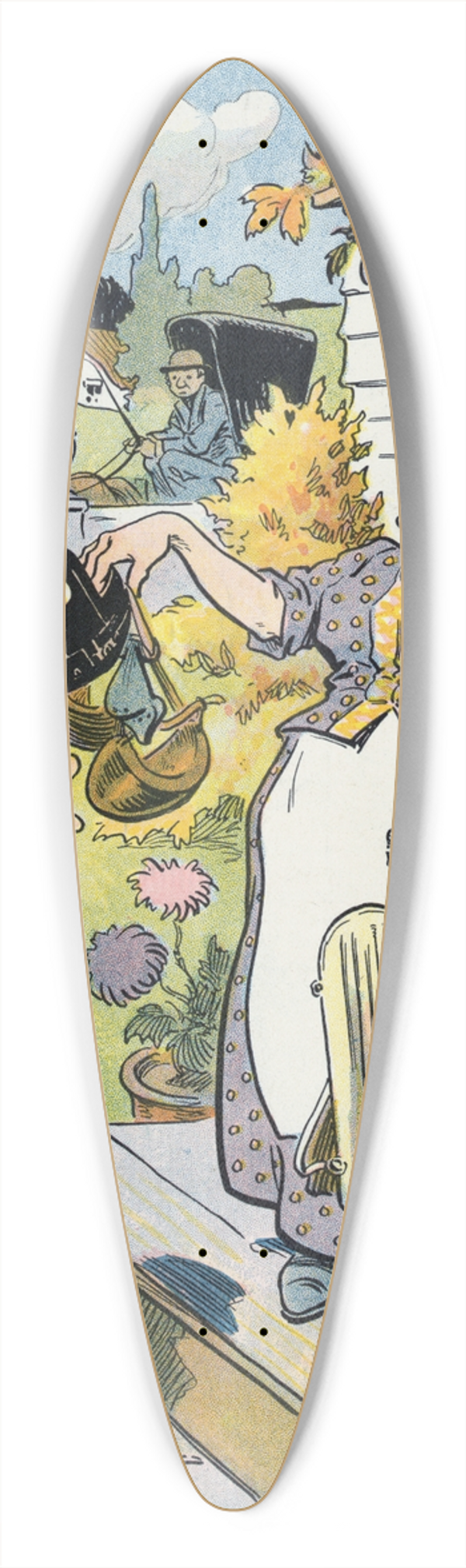 Louis Glackens - When duty calls 39.3 inch art pintail longboard deck