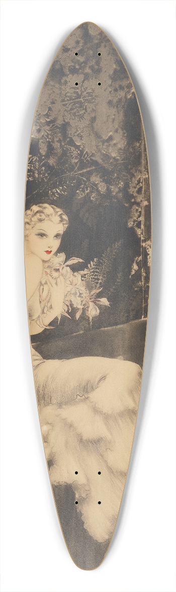 Louis Icart - Orchids 39.3 inch art pintail longboard deck