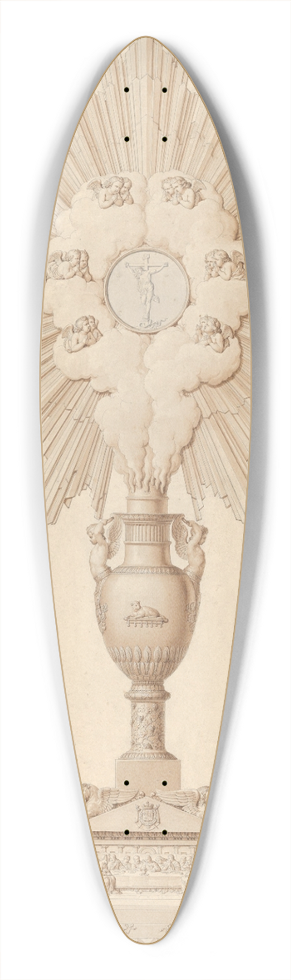 Louis Lafitte - Design for a Monstrance (Presented to the City of Trieste by King Louis XVIII) 39.3 inch art pintail longboard deck