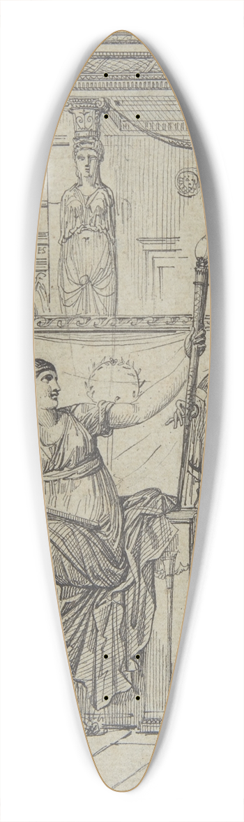 Louis Lafitte - Design for an Allegorical Print 39.3 inch art pintail longboard deck