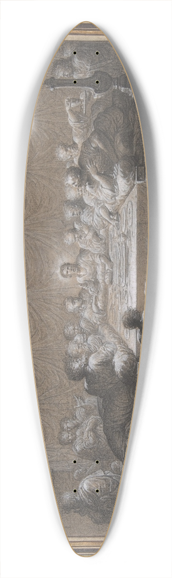 Louis Lafitte - The Last Supper 39.3 inch art pintail longboard deck