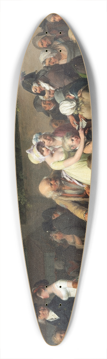 Louis Lopold Boilly - The Card Sharp on the Boulevard 39.3 inch art pintail longboard deck