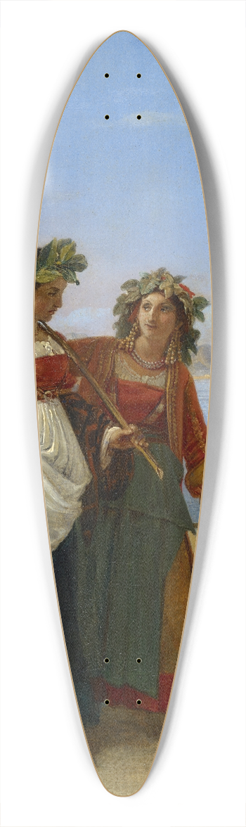 Louis Lopold Robert - Dies palmarum, Two Neapolitan Girls Returning from the Feast 39.3 inch art pintail longboard deck