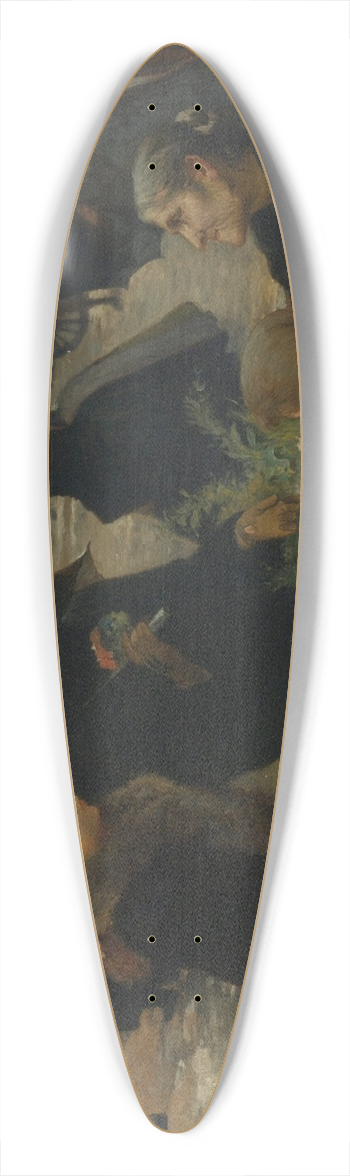 Louis Marie De Schryver - Rainy Day, Flower Seller 39.3 inch art pintail longboard deck