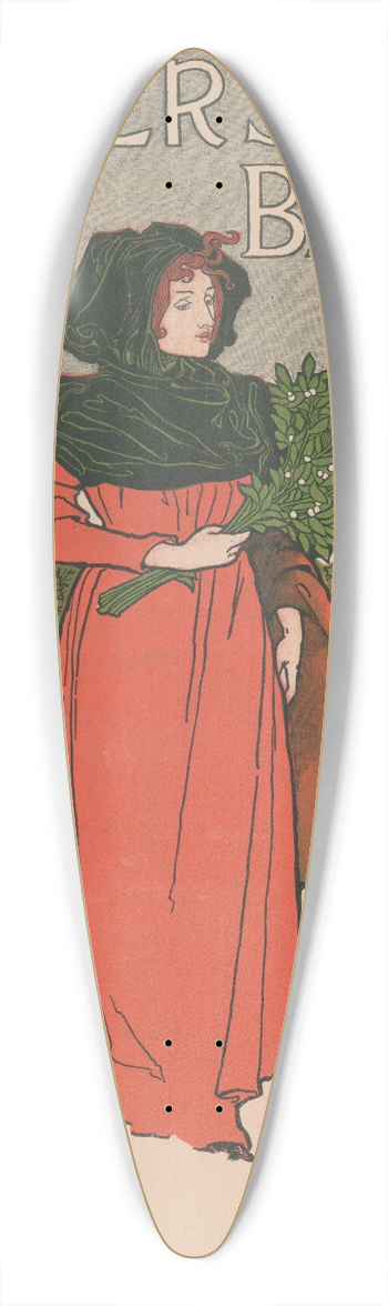 Louis Rhead - Harpers Bazar, Xmas 1894 39.3 inch art pintail longboard deck