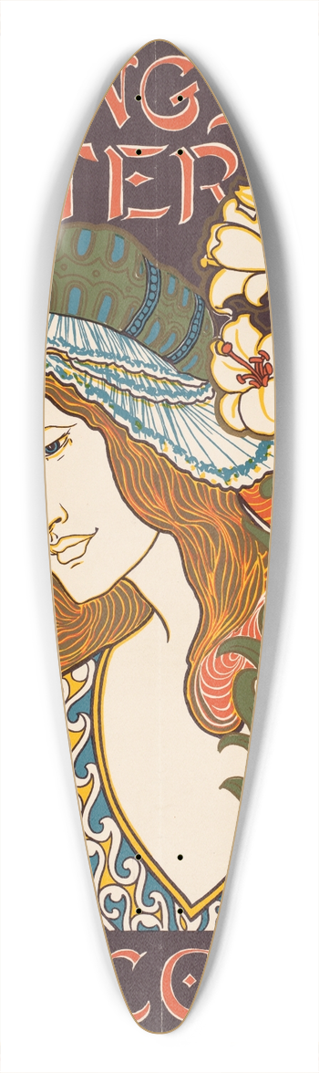 Louis Rhead - Prangs Easter publications 39.3 inch art pintail longboard deck