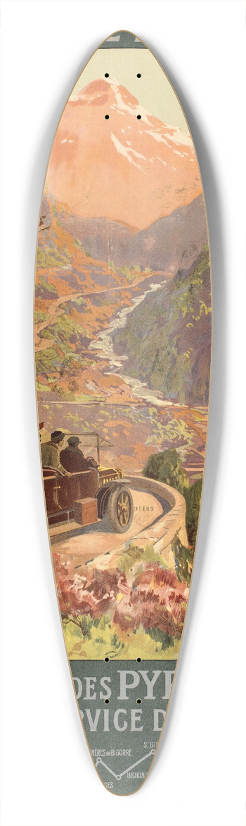 Louis Tauzin - Route des Pyrnes 39.3 inch art pintail longboard deck