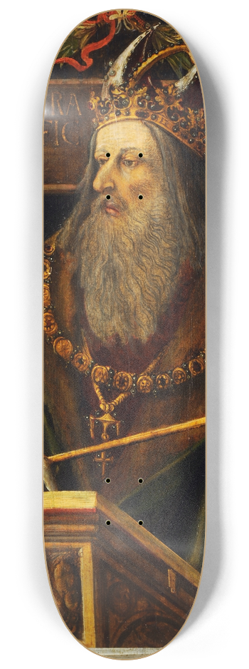 Circle Of Ambrosius Holbein - Idealized Portrait Of The Emperor Justinian 8.25 inch art skate deck
