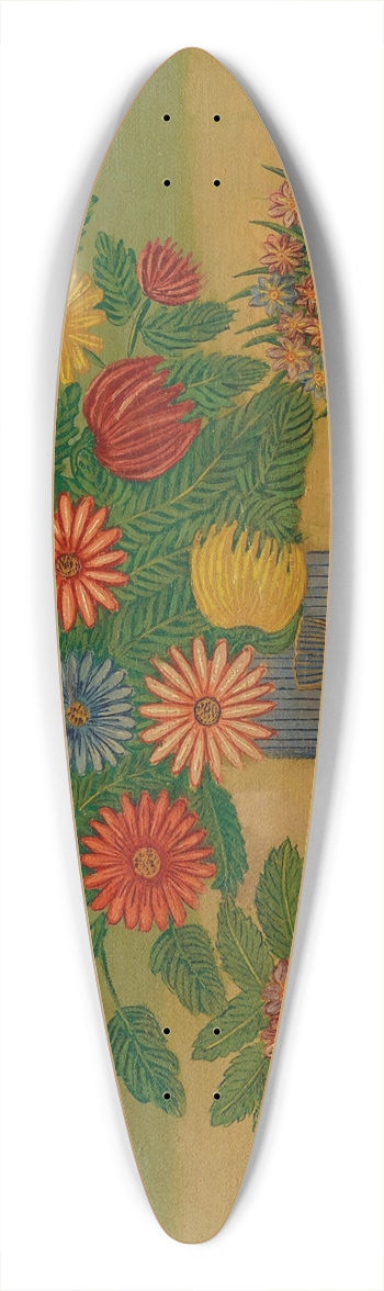 Louis Vivin - Bouquet de fleurs avec papillons 39.3 inch art pintail longboard deck